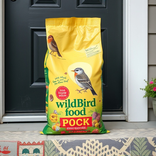 Wild bird food package at front door