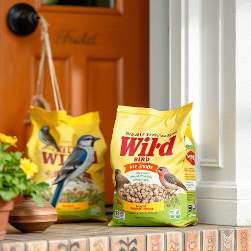 Wild bird food package at front door