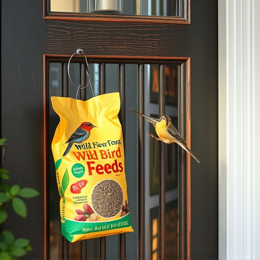Wild bird food package at front door