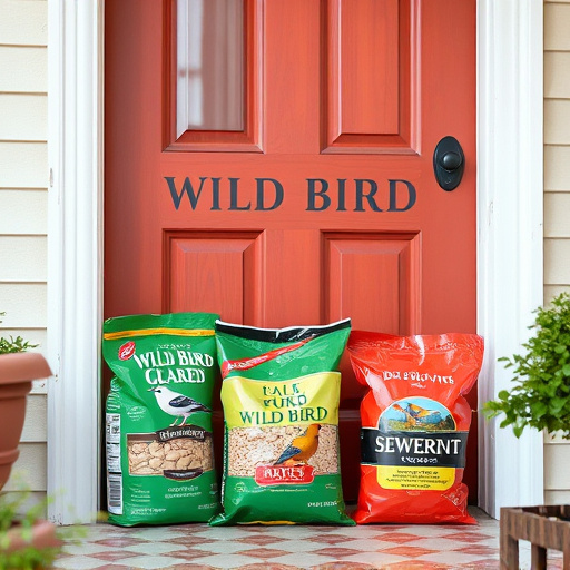 Wild bird food package at front door