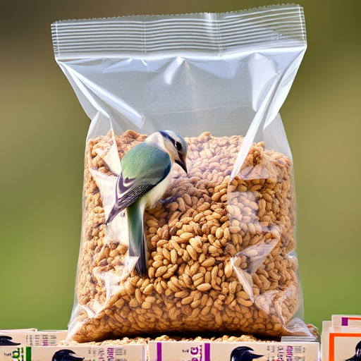 Wild bird seed in clear bulk packaging