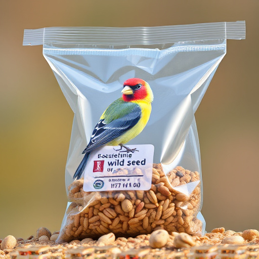 Wild bird seed in clear bulk packaging
