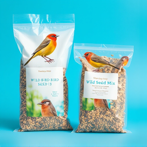 Wild bird seed mix in packaging
