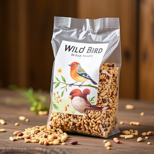 Wild bird seed mix in packaging