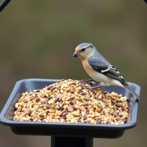 Wild bird seed mix on tray