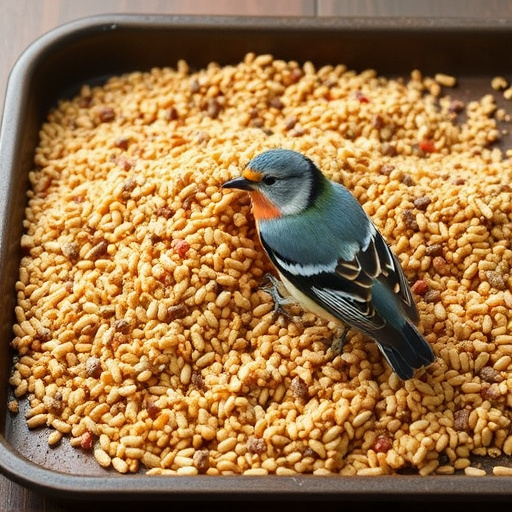 Wild bird seed mix on tray