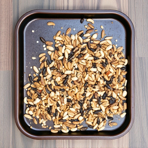 Wild bird seed mix on tray