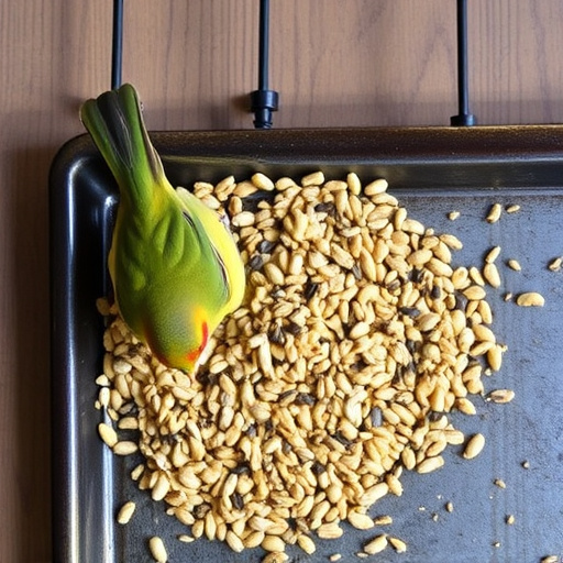 Wild bird seed mix on tray