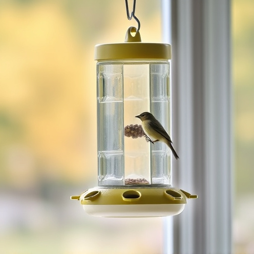 Window bird feeder attached to glass