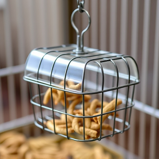 Wire cage feeder for mealworm snacks