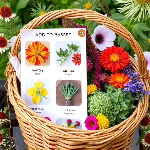 Add-to-basket screen with seed varieties