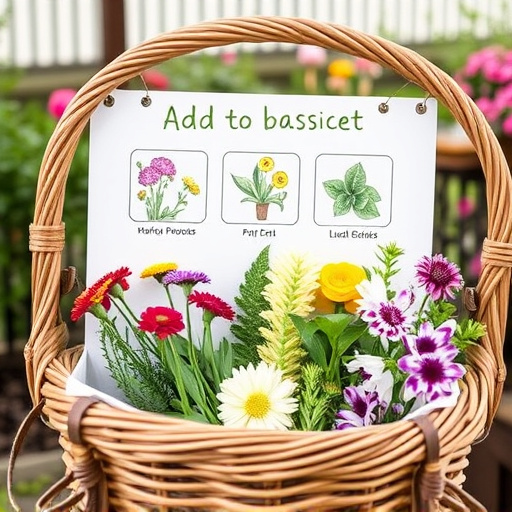 Add-to-basket screen with seed varieties