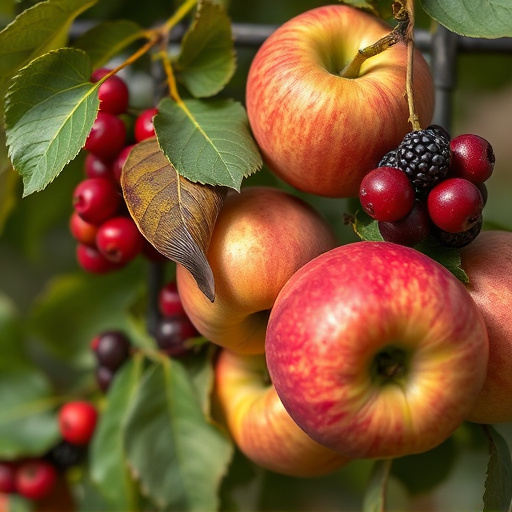 Apples and berries left for birds