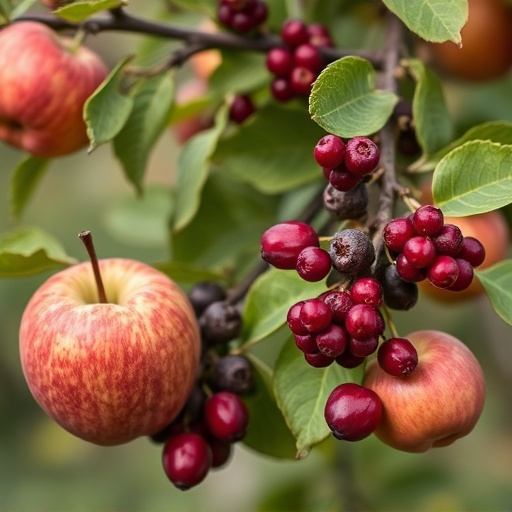 Apples and berries left for birds