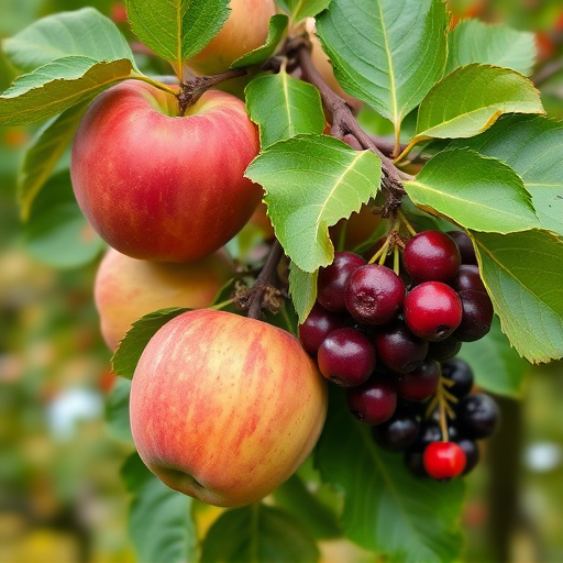 Apples and berries left for birds