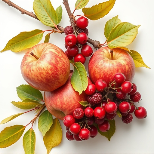 Apples and berries left for birds