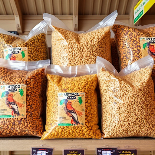 Bags of mixed bird seed varieties