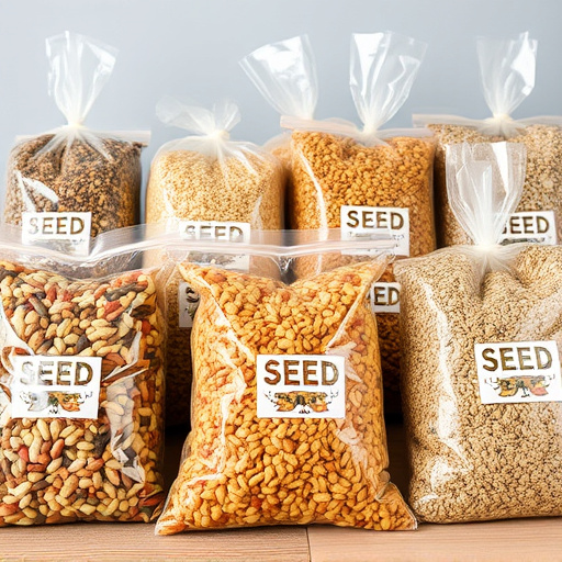 Bags of mixed bird seed varieties