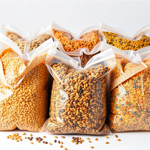 Bags of mixed bird seed varieties