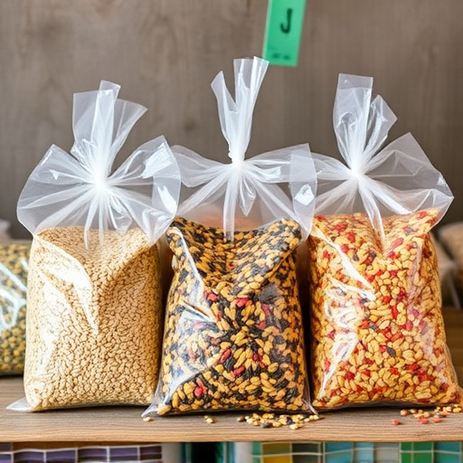 Bags of mixed bird seed varieties
