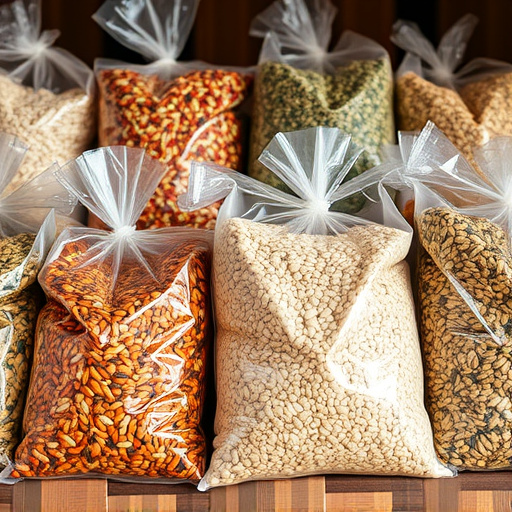 Bags of mixed bird seed varieties