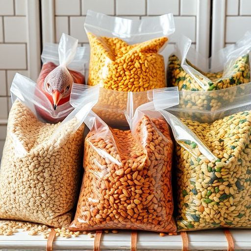 Bags of mixed bird seed varieties
