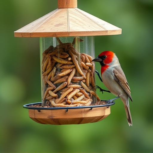 Bird feeder filled with mealworms only