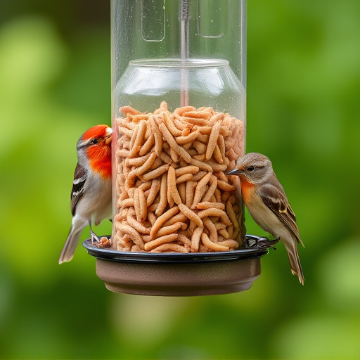 Bird feeder filled with mealworms only