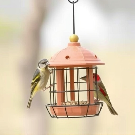 Bird feeder hanging with squirrel proof cage