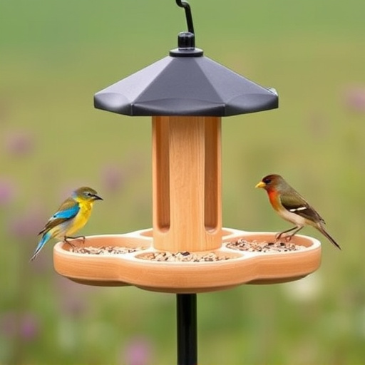 Bird feeding station with seed trays