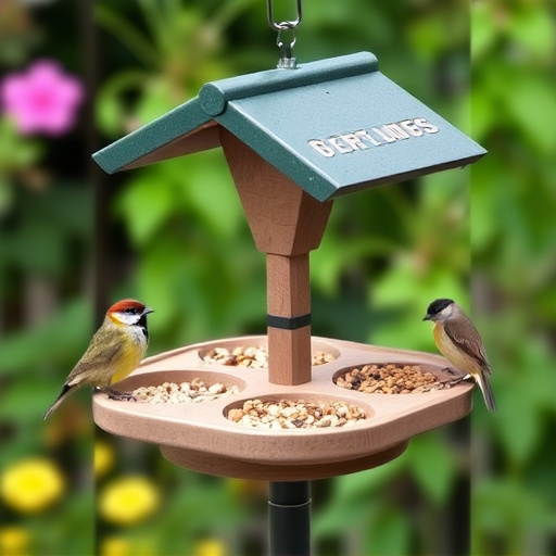 Bird feeding station with seed trays