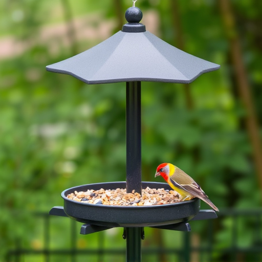Bird feeding station with seed trays