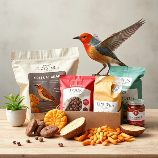 Bird food parcel with free delivery label