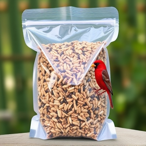 Bird seed bulk packaging outdoors