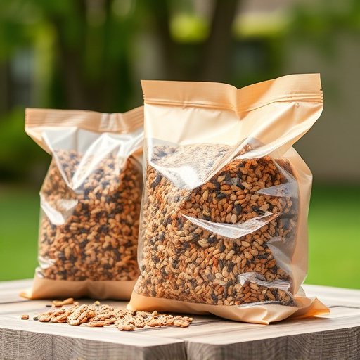 Bird seed bulk packaging outdoors