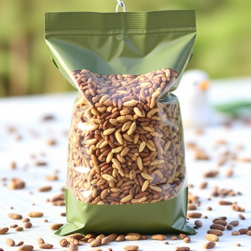 Bird seed bulk packaging outdoors