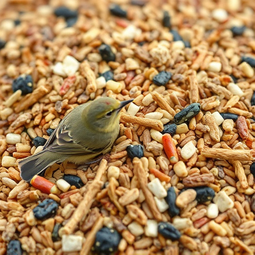 Bird seed pile with natural textures