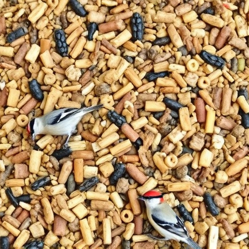 Bird seed pile with natural textures