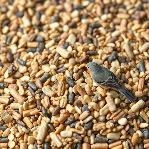 Bird seed pile with natural textures
