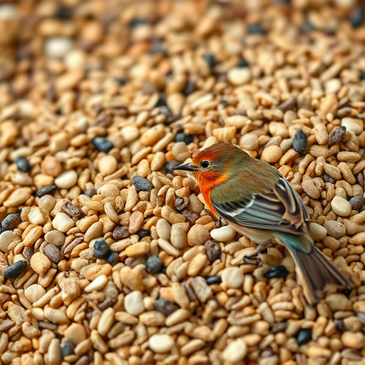 Bird seed pile with natural textures
