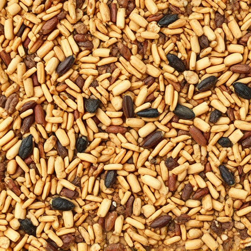 Bird seed pile with natural textures
