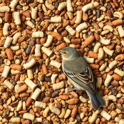 Bird seed pile with natural textures