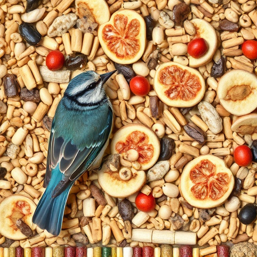 Bird seed pile with natural textures