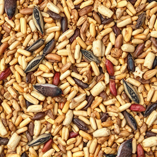 Bird seed pile with natural textures
