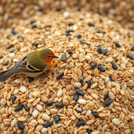 Bird seed pile with natural textures