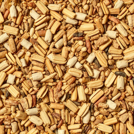Bird seed pile with natural textures