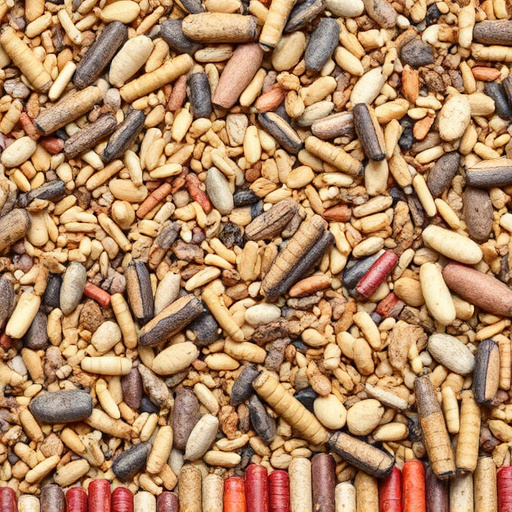 Bird seed pile with natural textures