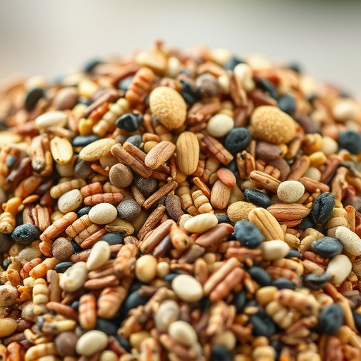 Bird seed pile with natural textures