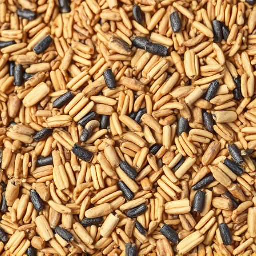 Bird seed pile with natural textures