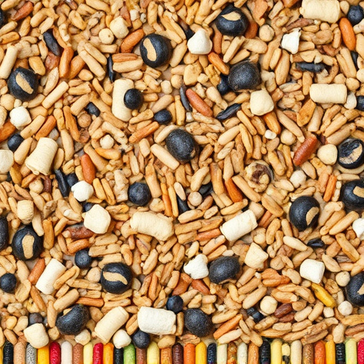 Bird seed pile with natural textures